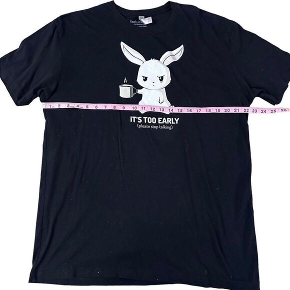 Tee Turtle ~ Set of 2 ~ Black Tshirt w/ Bunny ~ size XL ~ lightweight - Picture 5 of 12